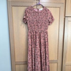 Brass & Roe maroon floral dress